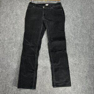 J Jill Pants Womens 8 Corduroy Slim Leg Black Cotton Stretch Pockets